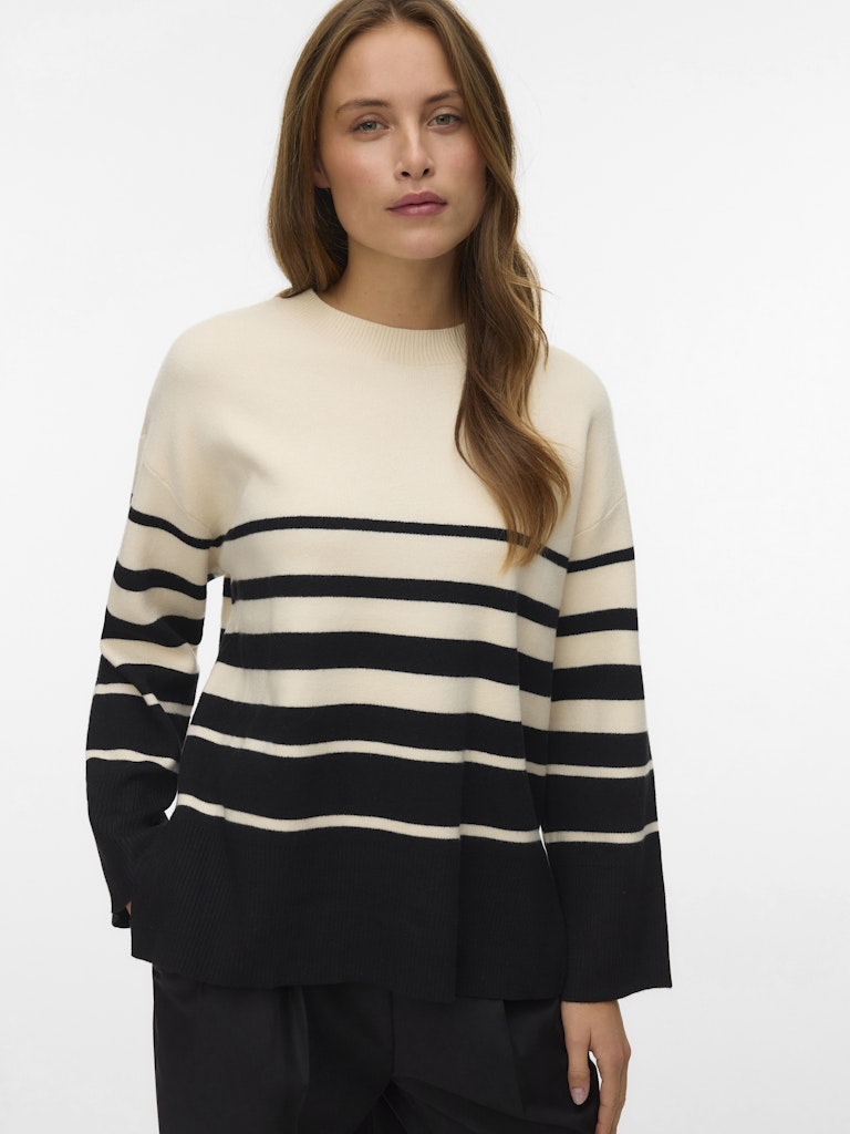 新品　WOMEN’S WR STRIPE CREW NECK KNIT S Women's 3D Knit Cotton Crew Neck Jumper (Stripe) | UNIQLO PL