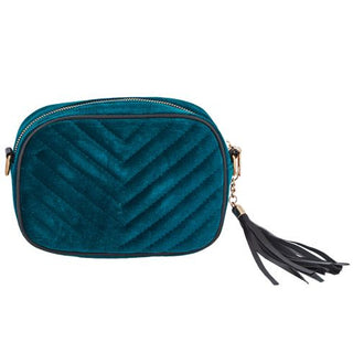Γυναικεία τσάντα-νεσεσέρ από βελούδο 4QUEENS UA6101F2 BLUE