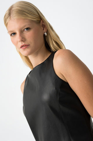 Γυναικείο φόρεμα δερματίνη TIFFOSI 10062305 ΜΑΥΡΟ W25/26