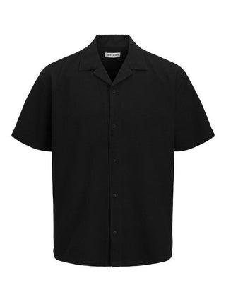 Ανδρικό πουκάμισο κοντομάνικο JJGLOBAL WAFFLE RESORT SHIRT SS JACK&JONES 12295551 BLACK SS26
