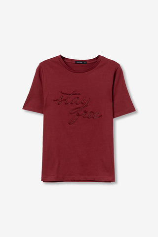 Γυναικείο t-shirt TIFFOSI 10063612 ΜΠΟΡΝΤΩ W25/26