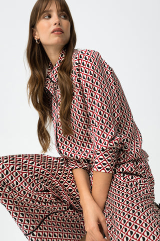 Γυναικείο πουκάμισο σατέν TIFFOSI 10062299 MULTICOLOR W25/26