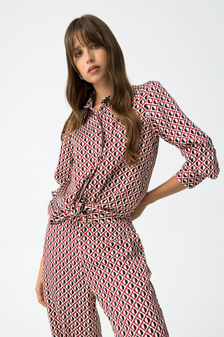 Γυναικείο πουκάμισο σατέν TIFFOSI 10062299 MULTICOLOR W25/26