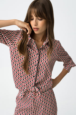 Γυναικείο πουκάμισο σατέν TIFFOSI 10062299 MULTICOLOR W25/26