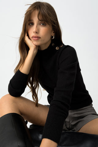 Γυναικεία πλεκτή μπλούζα TIFFOSI 10061611 BLACK W25/26