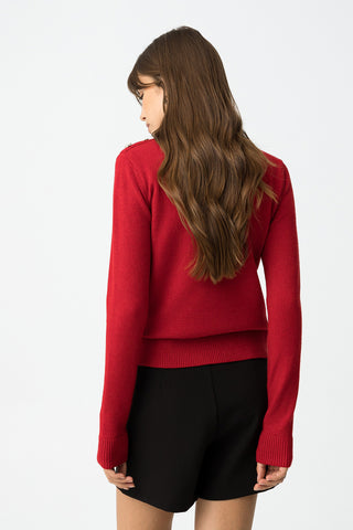 Γυναικεία πλεκτή μπλούζα TIFFOSI 10061611 RED W25/26