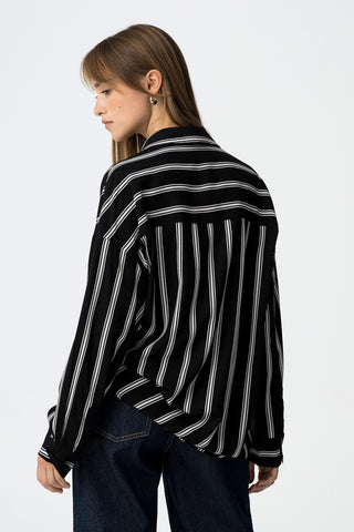 Γυναικείο πουκάμισο TIFFOSI 10064237 ΜΑΥΡΟ ΡΙΓΕ W25/26