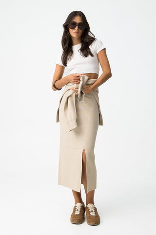 Γυναικεία φούστα πλεκτή TIFFOSI 10061940 ΜΠΕΖ W25/26