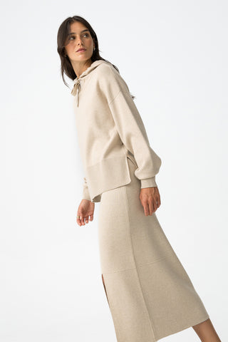 Γυναικεία φούστα πλεκτή TIFFOSI 10061940 ΜΠΕΖ W25/26