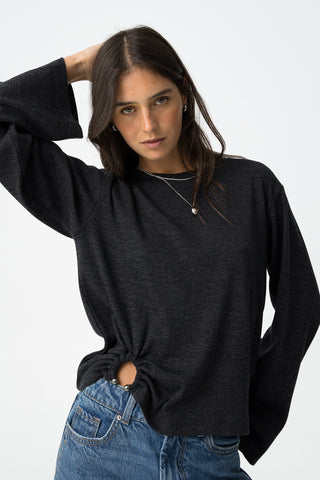 Γυναικεία πλεκτή μπλούζα TIFFOSI 10064163 ΓΚΡΙ ΣΚΟΥΡΟ W25/26