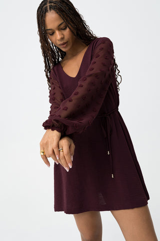 Γυναικείο φόρεμα TIFFOSI 10064231 ΜΠΟΡΝΤΩ W25/26