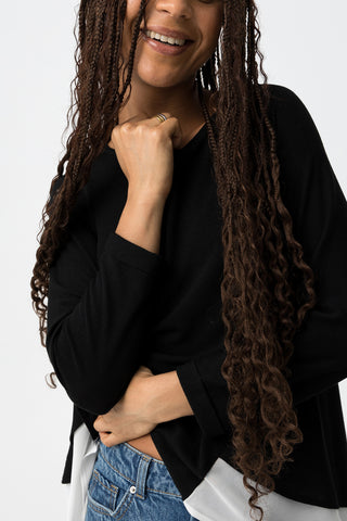 Γυναικεία πλεκτή μπλούζα TIFFOSI 10061714 ΜΑΥΡΟ W25/26