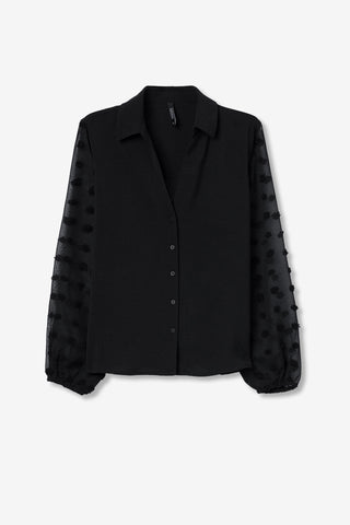 Γυναικείο πουκάμισο TIFFOSI 10064237 ΜΑΥΡΟ W25/26