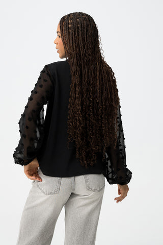 Γυναικείο πουκάμισο TIFFOSI 10064237 ΜΑΥΡΟ W25/26