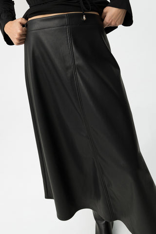 Γυναικεία φούστα δερματίνη TIFFOSI 10066257 BLACK W25/26