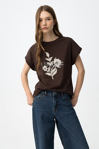 Γυναικείο t-shirt NATALIE TIFFOSI 10065011 ΚΑΦΕ SS26
