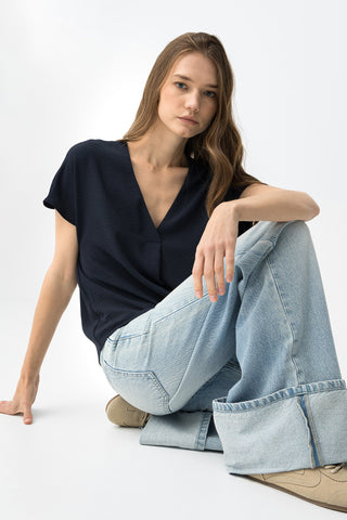Γυναικεία μπλούζα κοντομάνικη MAXINE TIFFOSI 10065173 BLUE SS26