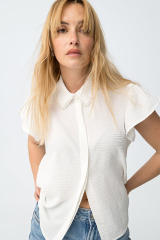 Γυναικείο πουκάμισο κοντομάνικο CRATY TIFFOSI WHITE SS26