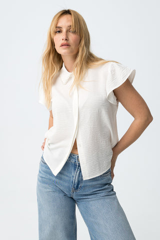 Γυναικείο πουκάμισο κοντομάνικο CRATY TIFFOSI WHITE SS26