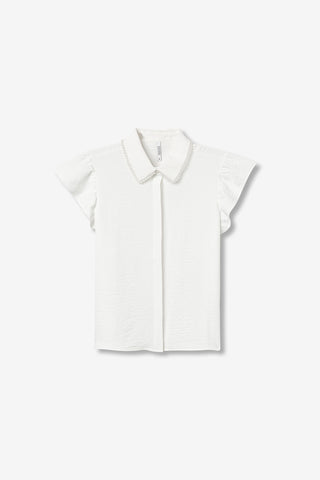 Γυναικείο πουκάμισο κοντομάνικο CRATY TIFFOSI WHITE SS26