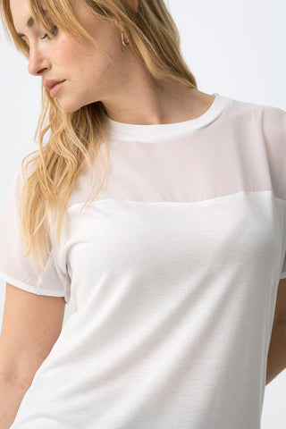 Γυναικεία μπλούζα κοντομάνικη SKY TIFFOSI 10064680 WHITE SS26
