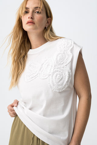 Γυναικεία μπλούζα αμάνικη DRAGONAIR TIFFOSI 10064792 WHITE SS26