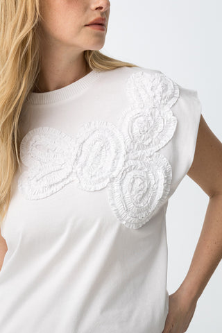 Γυναικεία μπλούζα αμάνικη DRAGONAIR TIFFOSI 10064792 WHITE SS26