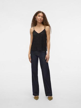 Γυναικείο top VMMAYA V-NECK SINGLET TOP JRS VERO MODA 10325031 BLACK SS26