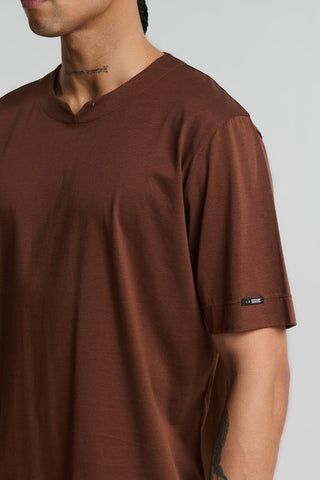 Ανδρική μπλούζα κοντομάνικη P/COC P-2287 BROWN SS26