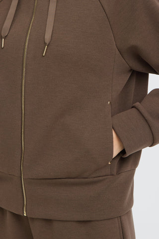 Γυναικεία ζακέτα φούτερ με κουκούλα FRPRIYA FRANSA 20617503 BROWN W26/27