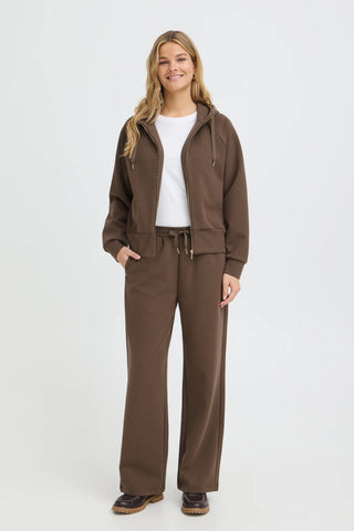 Γυναικεία ζακέτα φούτερ με κουκούλα FRPRIYA FRANSA 20617503 BROWN W26/27