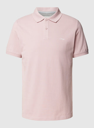 Ανδρική μπλούζα polo κοντομάνικη Regular Fit 100% Cotton S.OLIVER 2141481 ΡΟΖ S 24