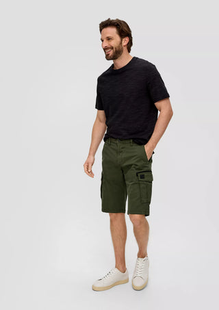 Ανδρική βερμούδα cargo Regular Fit Regular Fit 97% Cotton, 3% Elastane S.OLIVER SO2141741 7940 - Khaki S 24