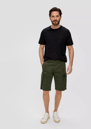 Ανδρική βερμούδα cargo Regular Fit Regular Fit 97% Cotton, 3% Elastane S.OLIVER SO2141741 7940 - Khaki S 24