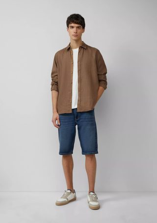 Ανδρικό πουκάμισο S.OLIVER 2164316 BROWN SS25