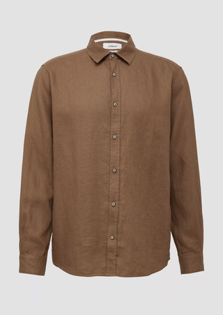 Ανδρικό πουκάμισο S.OLIVER 2164316 BROWN SS25