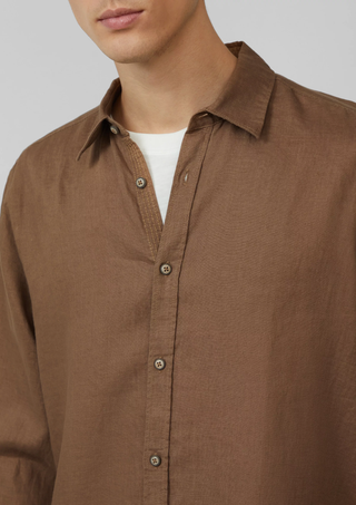 Ανδρικό πουκάμισο S.OLIVER 2164316 BROWN SS25