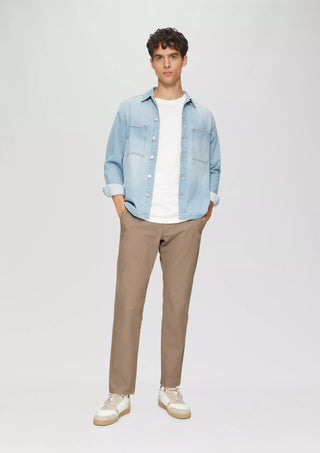 Ανδρικό παντελόνι S.OLIVER 2164474 ΜΠΕΖ ΣΚΟΥΡΟ SS25