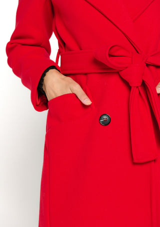 Γυναικείο παλτό maxi με ζώνη LOLA LIZA 23000628 RED W 23/24