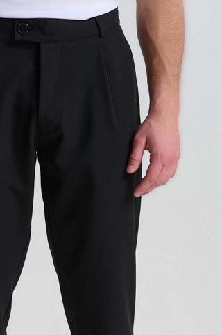 Ανδρικό παντελόνι με πιέτες P/COC P-2206 BLACK SS26