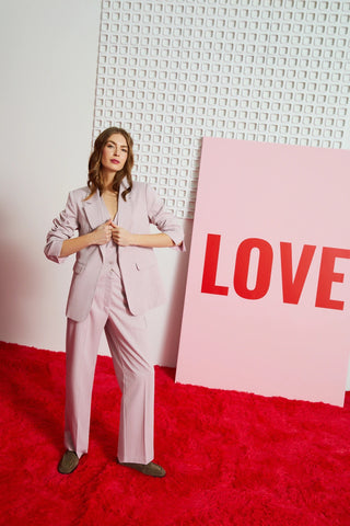 Γυναικεία παντελόνα MOODO L-SP-4917 DUSTY PINK SS26