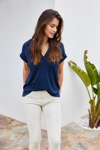 Γυναικεία μπλούζα κοντομάνικη FRLIV FRANSA 20613699 NAVY BLAZER SS26