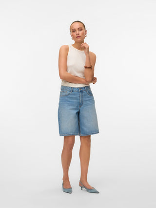 Γυναικείο σορτς AWSAGE HR BERMUDA SHORTS VERO MODA 10328836 LIGHT BLUE DENIM SS26