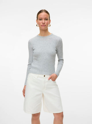 Γυναικείο σορτς denim VMSAGE HR BERMUDA ECRU SHORTS VMA Vero Moda 10329124 Ecru SS25