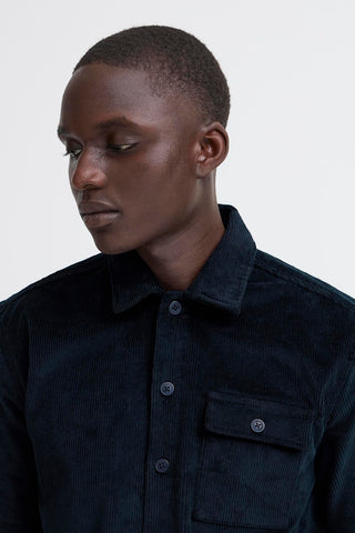 Ανδρικό πουκάμισο κοτλέ BHDICH Shirt BLEND 20718553 ΜΠΛΕ W25/26