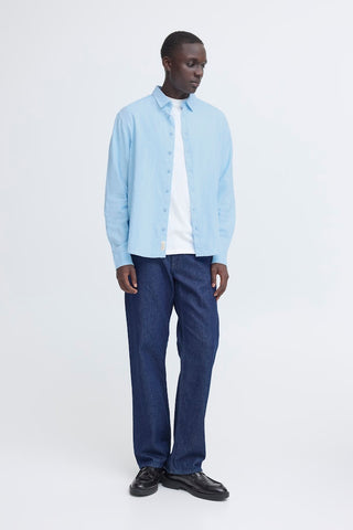 Ανδρικό πουκάμισο BHBOBBY LINEN L/S BLEND 20720211 AIRY BLUE SS26