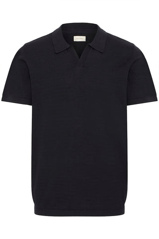 Ανδρική μπλούζα polo κοντομάνικη BHBRAY KNIT POLO SPLIT NECK BLEND 20720236 BLACK SS26