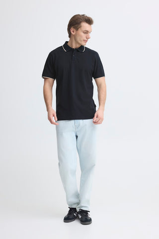 Ανδρική μπλούζα polo κοντομάνικη BHEDIN POLO S/S BLEND 20720425 BLACK SS26
