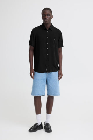 Ανδρικό πουκάμισο κοντομάνικο BHELLIOT SHIRT BLEND 20716363 BLACK SS26