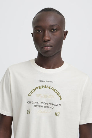 Ανδρικό t-shirt BHKORNELI LOGO S/S TEE BLEND 207203511 SNOW WHITE SS26